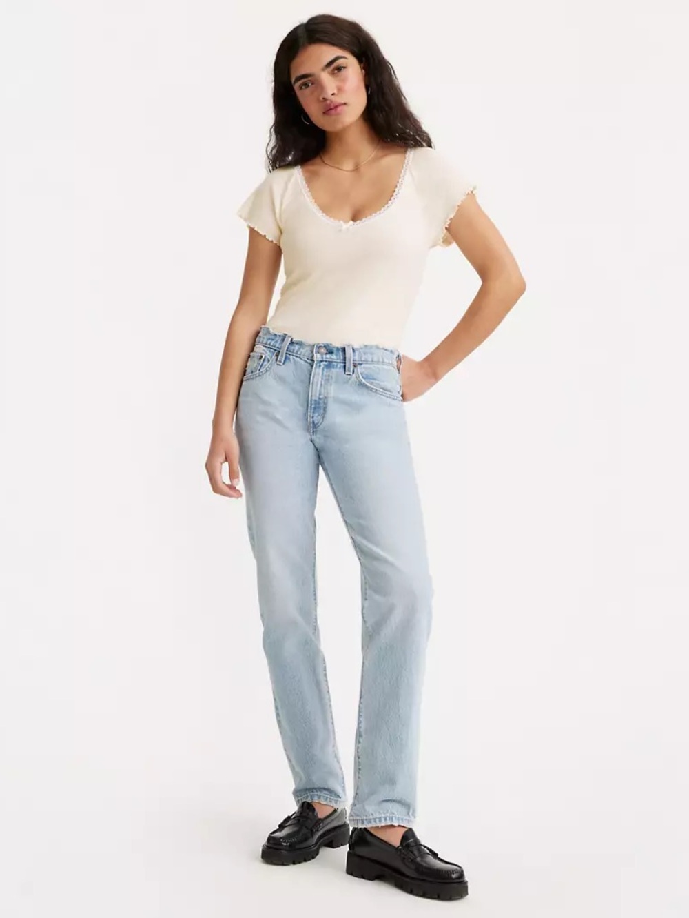 NWT Levi’s Middy Straight Leg Jeans Mid-Rise Light Blue 28x29